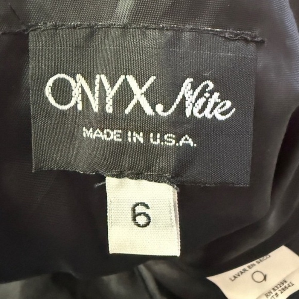 Onyx Nite Black Taffeta Crinoline Fit & Flare Dress 6 Vintage Whimsigoth Grunge - Picture 8 of 10